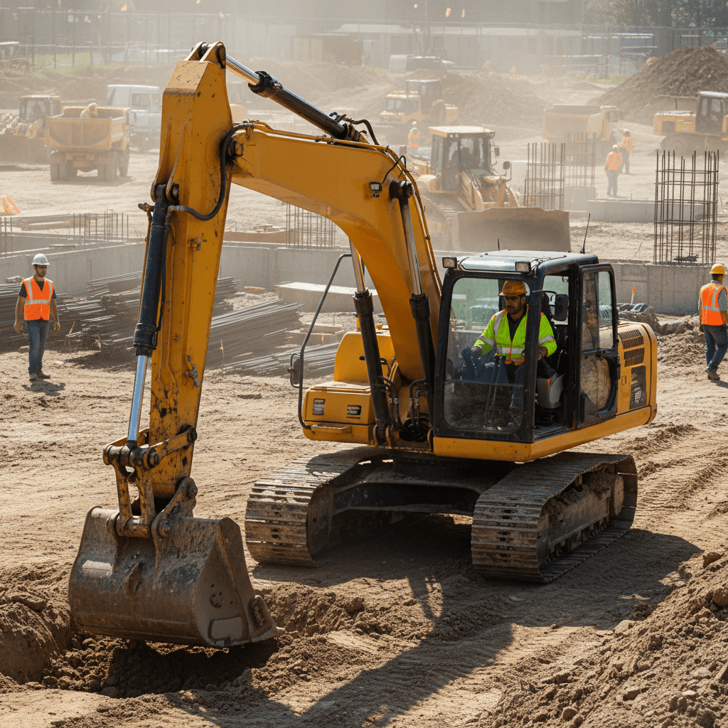 Excavator rental for construction projects